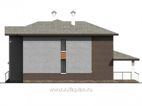 «Высшая лига» - проект двухэтажного дома, планировка с 2-я спальнями на 1эт, с игровой - превью фасада дома