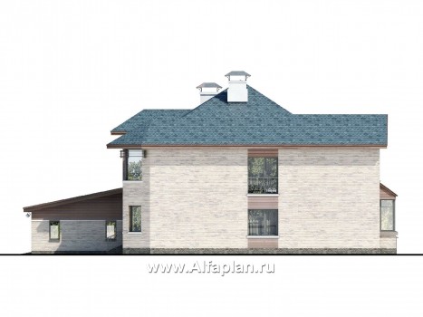 Проекты домов Альфаплан - «Гольфстрим» - современный коттедж с гаражом - превью фасада №2