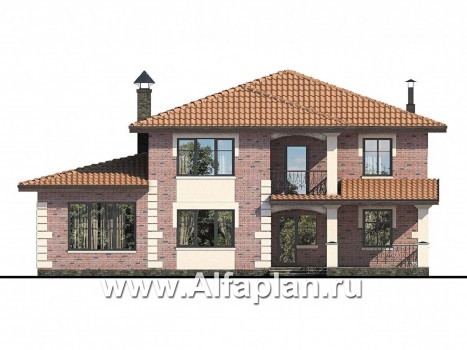Проекты домов Альфаплан - «Фортуна» - коттедж с удобной планировкой - превью фасада №4
