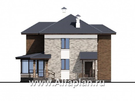 Проекты домов Альфаплан - «Высокий горизонт» - идеальный план дома на 150 квадратов - превью фасада №2