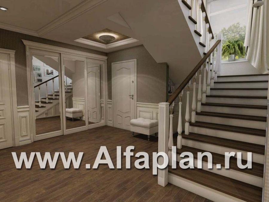 Проекты домов Альфаплан - «Маленький принц»- комфортабельный двухэтажный дом с террасой над гаражом - дополнительное изображение №2