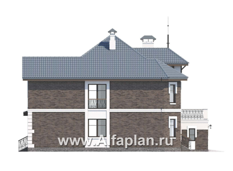 Проекты домов Альфаплан - «Феникс» - комфортабельный  коттедж с террасой - превью фасада №3