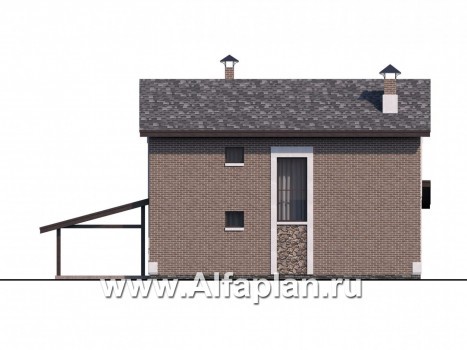 Проекты домов Альфаплан - «Каменка» - компактный экономичный дом в ретро-стиле - превью фасада №4
