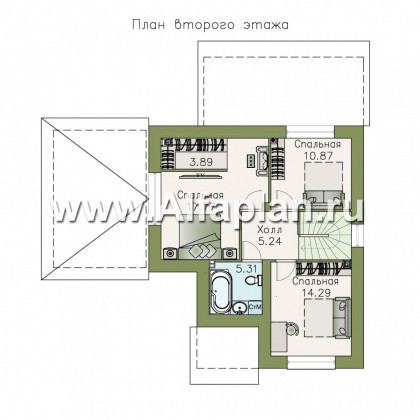 Проекты домов Альфаплан - «Причал» - романтический коттедж из кирпичей с  удобным планом - превью плана проекта №2