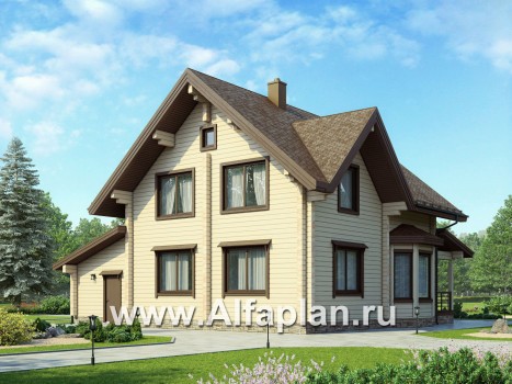 Проекты домов Альфаплан - Небольшой деревянный дом для загородного отдыха - превью дополнительного изображения №1