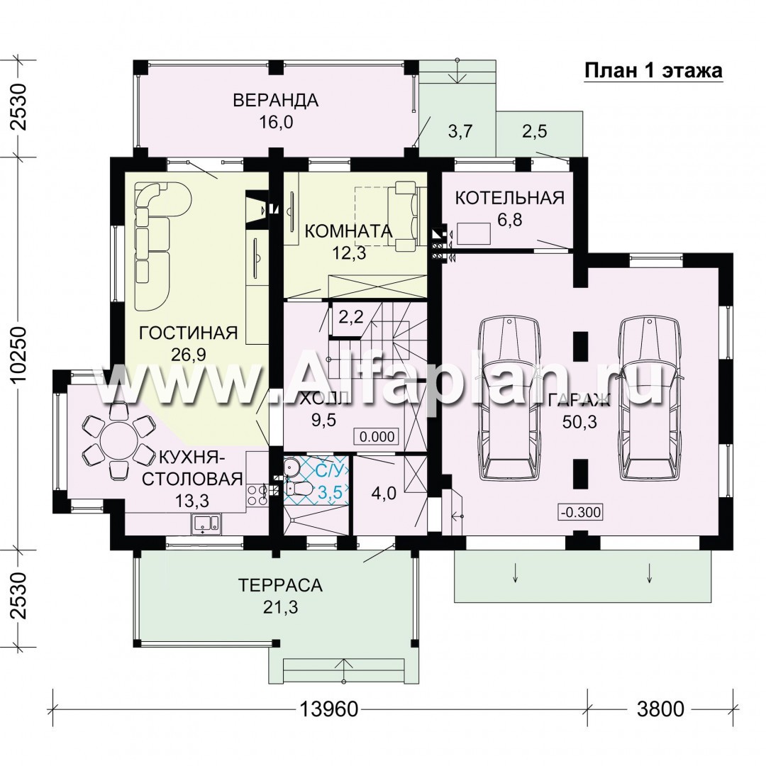 Проекты домов Альфаплан - Комфортный дом для большой семьи - изображение плана проекта №1
