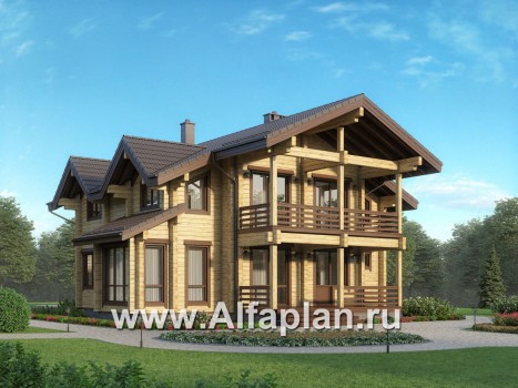 Проекты домов Альфаплан - Загородный дом из бруса для большой семьи - превью дополнительного изображения №1