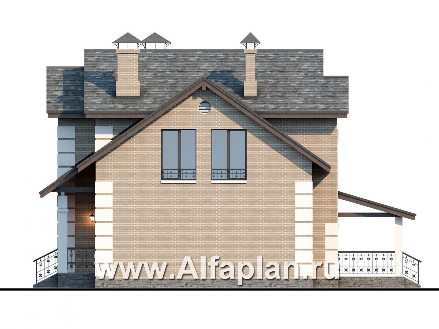 Проекты домов Альфаплан - «Verum»- компактный коттедж с удобным планом - изображение фасада №2