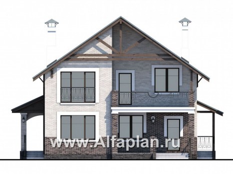 Проекты домов Альфаплан - «Виконт» - компактный дом с отличной планировкой - превью фасада №4