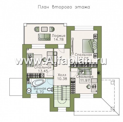 «Виконт» - проект дома с мансардой, с отличной планировкой - превью план дома