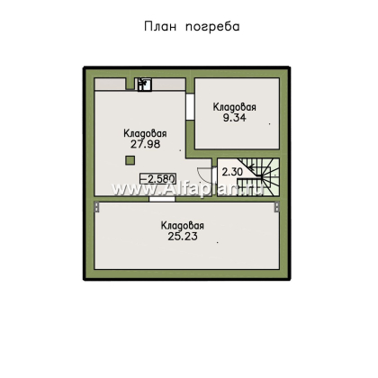Проекты домов Альфаплан - «Модуль» — современный дом с диагональным планом - превью плана проекта №2