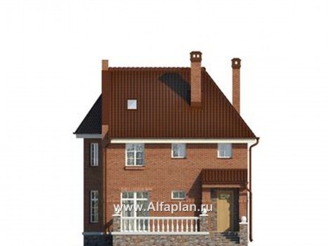 Проекты домов Альфаплан - Коттедж в английском стиле - превью фасада №4