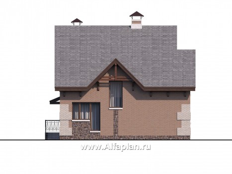 Проекты домов Альфаплан - «Улыбка» - компактный загородный дом - превью фасада №4