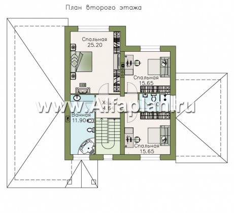 Проекты домов Альфаплан - «Оккервиль» - элегантный коттедж для большой семьи - превью плана проекта №2