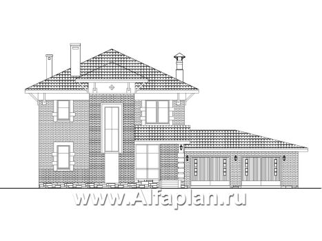 «Виконт» - проект двухэтажного дома, с террасой, удобная планировка с гаражом на 2 авто, в стиле эклектика - превью фасада дома - фото №1