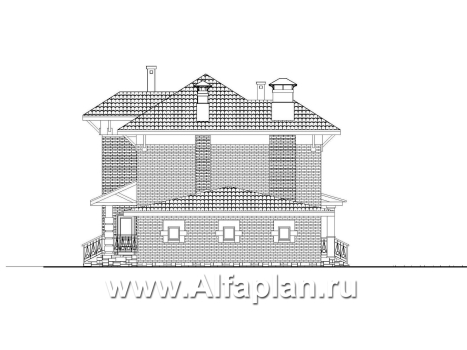 «Виконт» - проект двухэтажного дома, с террасой, удобная планировка с гаражом на 2 авто, в стиле эклектика - превью фасада дома - фото №2