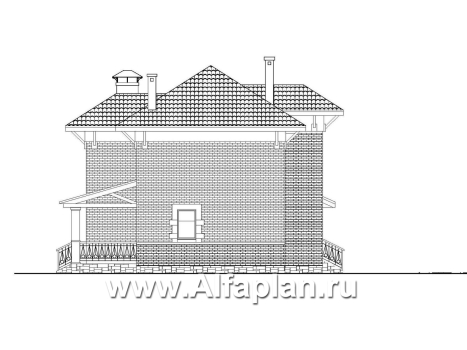 «Виконт» - проект двухэтажного дома, с террасой, удобная планировка с гаражом на 2 авто, в стиле эклектика - превью фасада дома - фото №4