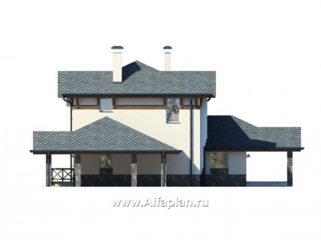 Проекты домов Альфаплан - Изысканный классический двухэтажный коттедж - превью фасада №4