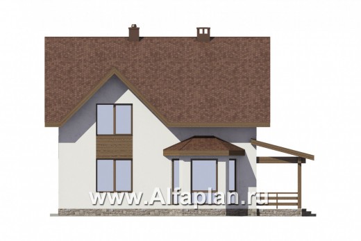 Проекты домов Альфаплан - Компактный дом с навесом для машины - превью фасада №3