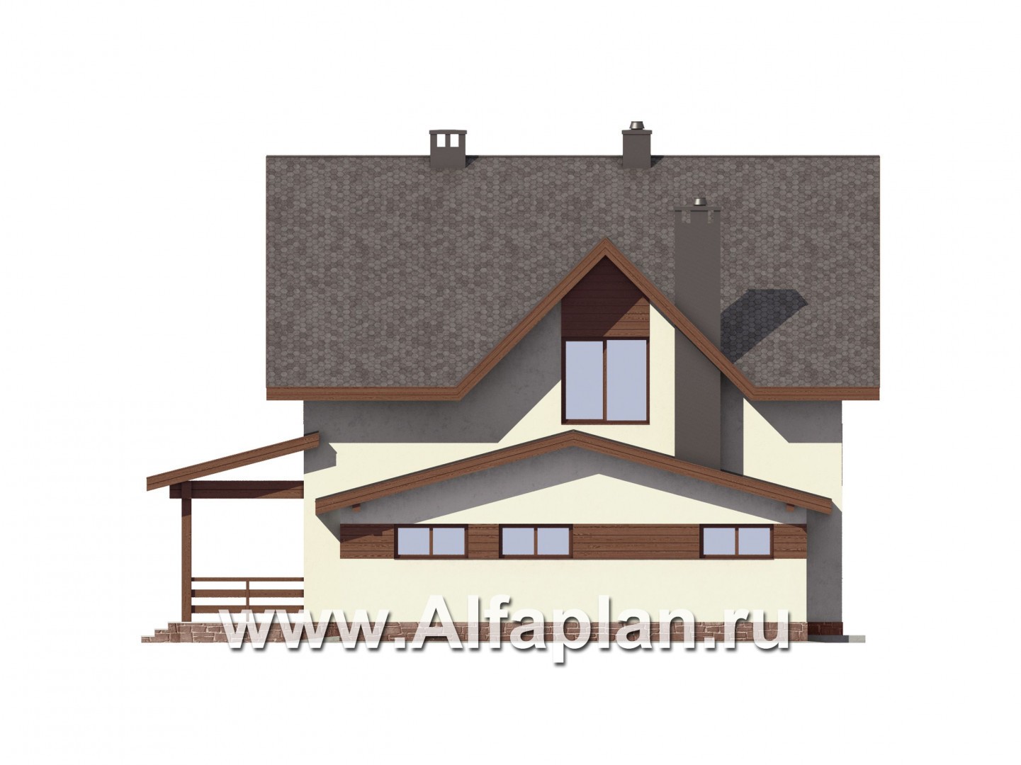 Проекты домов Альфаплан - Компактный дом с гаражом - изображение фасада №4