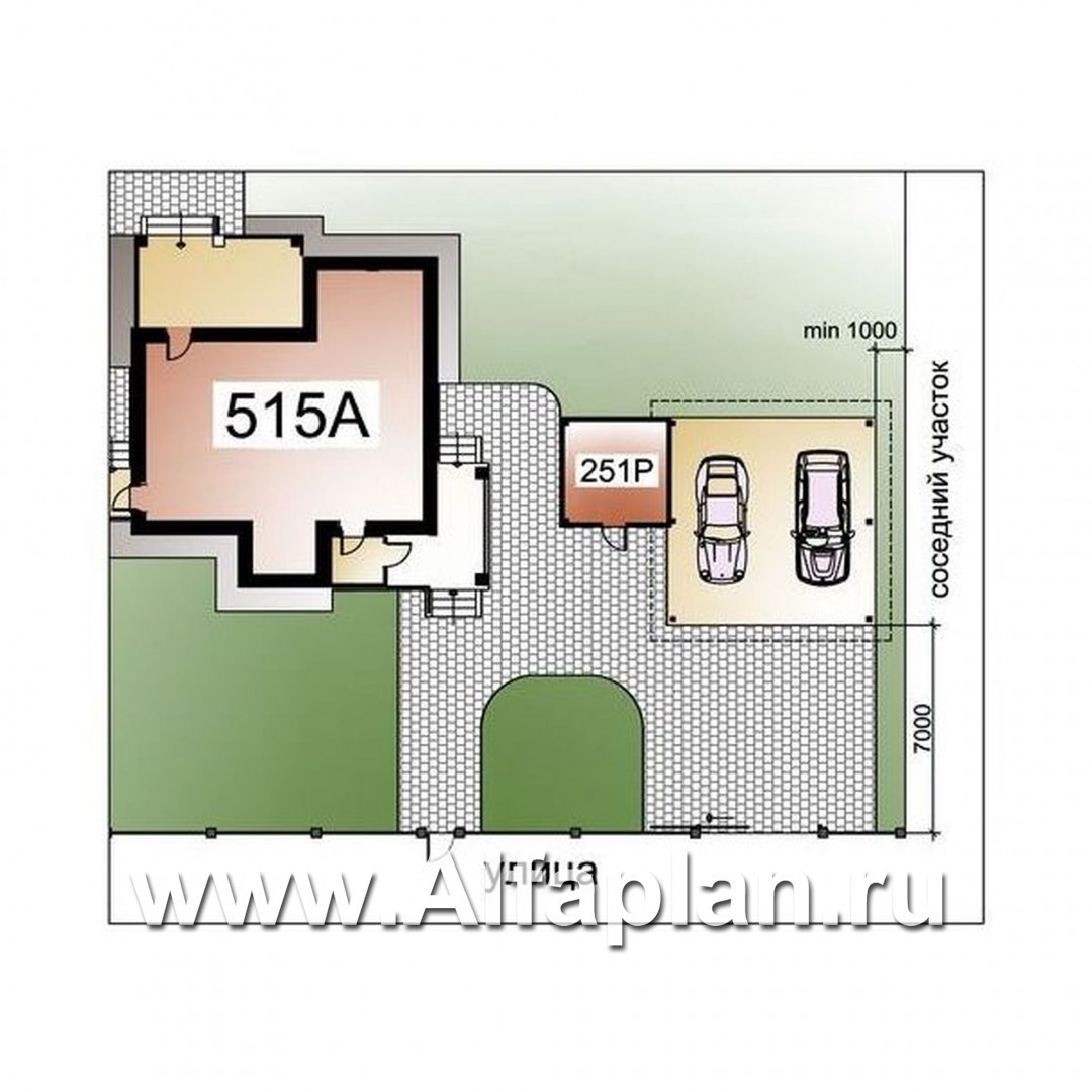 «Виконт»_ДУО - проект красивого дома + проект навеса на 2 авто с кладовой - дизайн дома №1