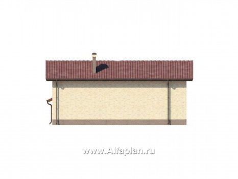 Проекты домов Альфаплан - Комфортабельный дом для отдыха с бассейном - превью фасада №2