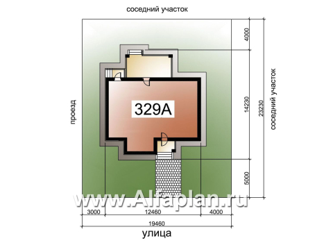 «Княженика» - проект одноэтажного дома, с террасой, планировка 2 спальни и сауна, для небольшой семьи - превью дополнительного изображения №3