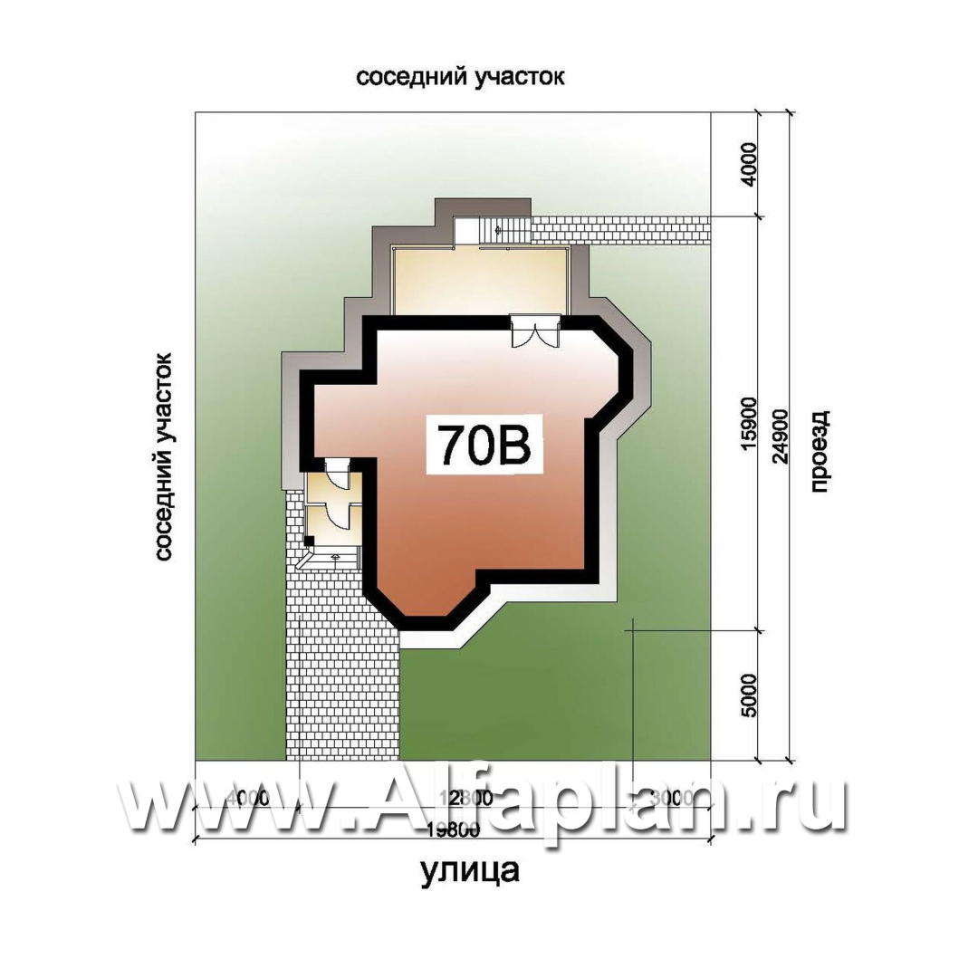 «Лаура» - проект двухэтажного загородного дома,с эркером и с террасой, с цокольным этажом - дизайн дома №9