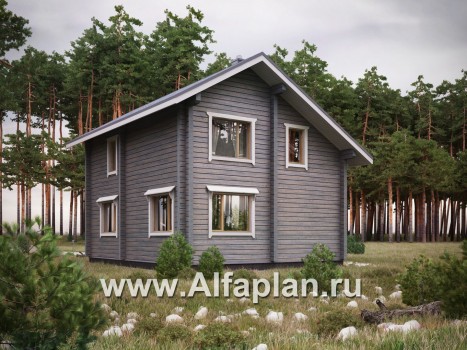 Проекты домов Альфаплан - Деревянный дом в стиле шале с простой двускатной кровлей - превью дополнительного изображения №2