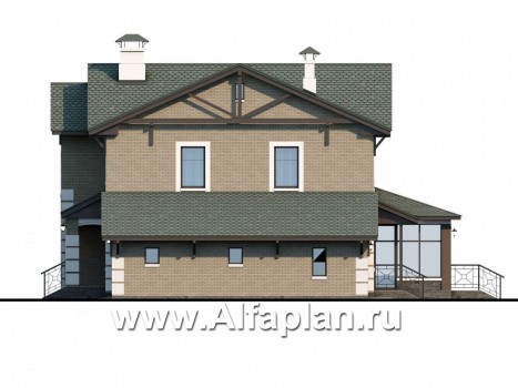 Проекты домов Альфаплан - «Традиция» - комфортабельный коттедж с гаражом - превью фасада №2