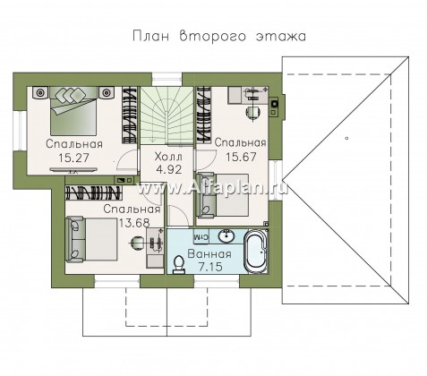 Проекты домов Альфаплан - «Улыбка» - компактный загородный дом с гаражом - превью плана проекта №2