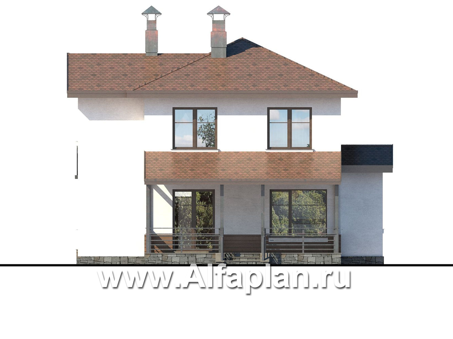 Проекты домов Альфаплан - «Тренд» - современный загородный дом - изображение фасада №4