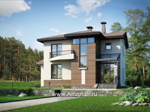 Проекты домов Альфаплан - «Тренд» - современный загородный дом - превью основного изображения