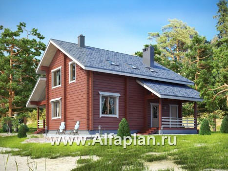 Проекты домов Альфаплан - Дом с простой двускатной кровлей и террасой - превью дополнительного изображения №3