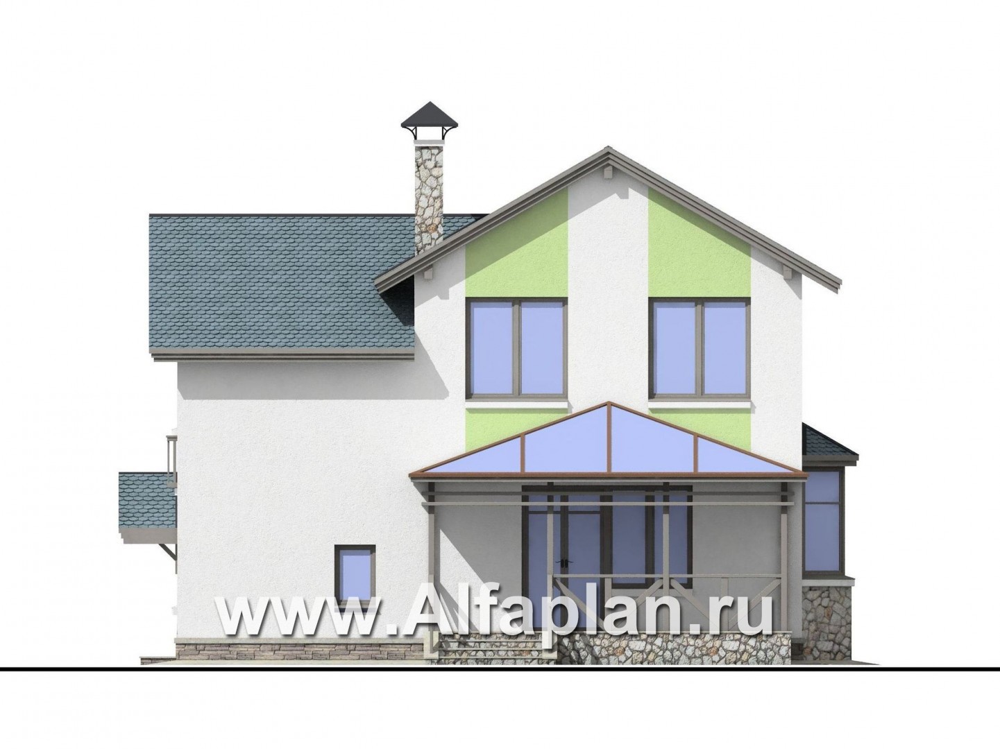 Проекты домов Альфаплан - «Премьера»- рациональный и компактный дом для небольшой семьи - изображение фасада №4