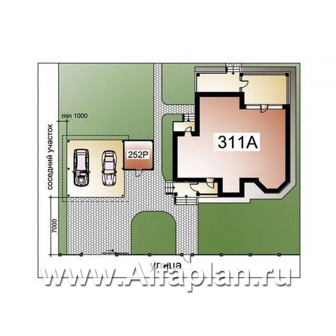 «Оазис»_ДУО - проект двухэтажного коттеджа в скандинавском стиле + проект навеса на 2 авто с кладовой - дизайн дома №1