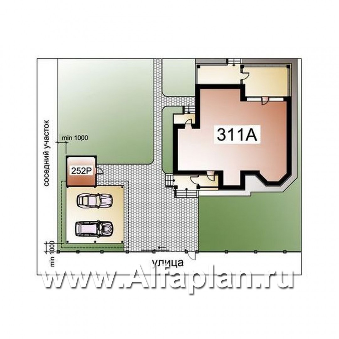 «Оазис»_ДУО - проект двухэтажного коттеджа в скандинавском стиле + проект навеса на 2 авто с кладовой - дизайн дома №2