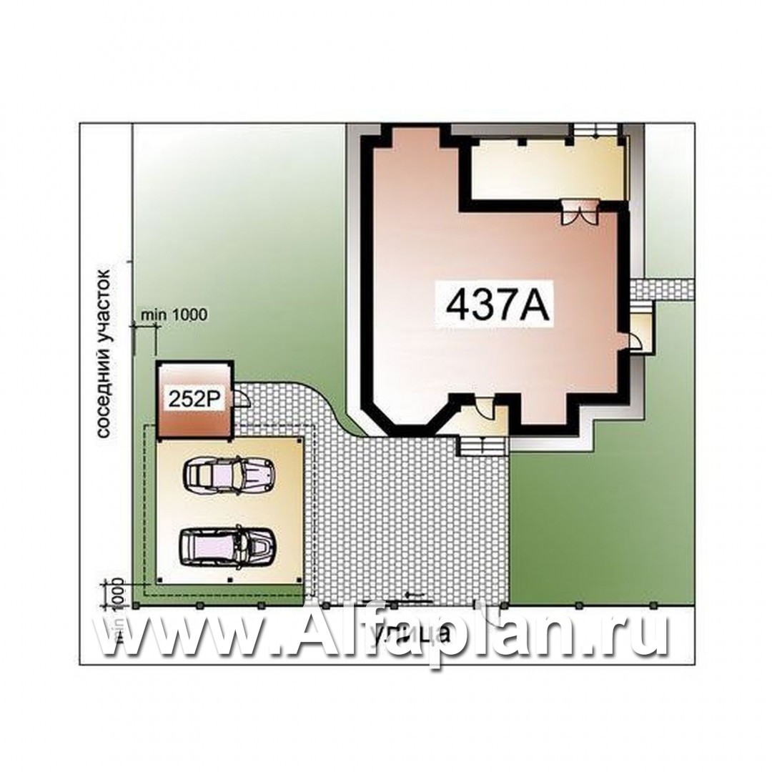 «Гольфстрим»_ДУО - проект двухэтажного коттеджа + проект навеса на 2 авто с кладовой - дизайн дома №2