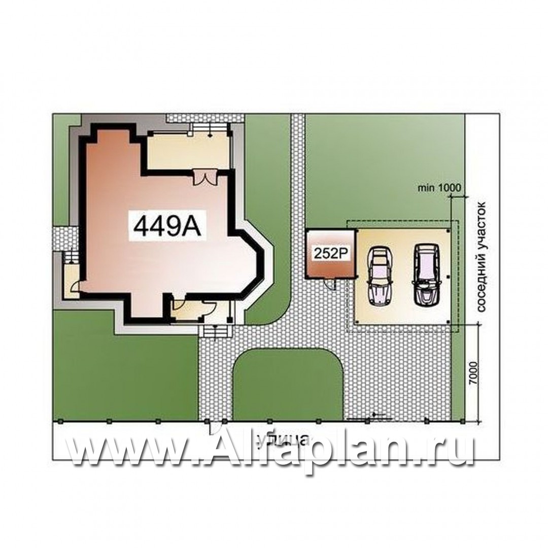 «Агент 007»_ДУО - проект двухэтажного дома + проект навеса на 2 авто с кладовой - дизайн дома №1