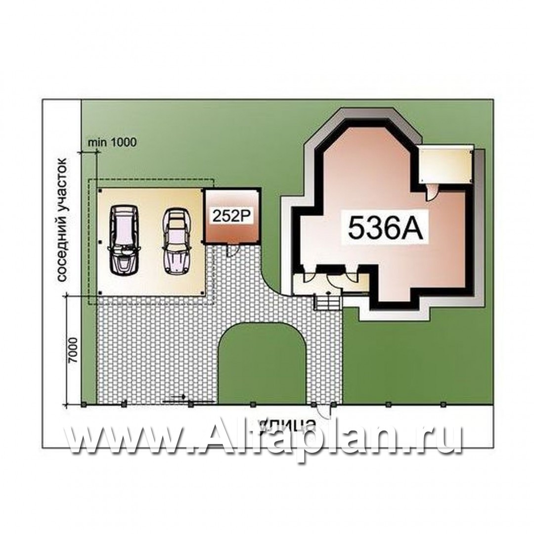 «Ожерелье»_ДУО - проект коттеджа с мансардой + проект навеса на 2 авто с кладовой - дизайн дома №1