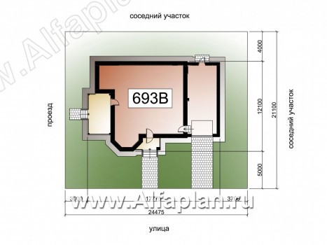 «Статус» - проект двухэтажного дома из кирпича, с эркером и с террасой, с гаражом - превью дополнительного изображения №1