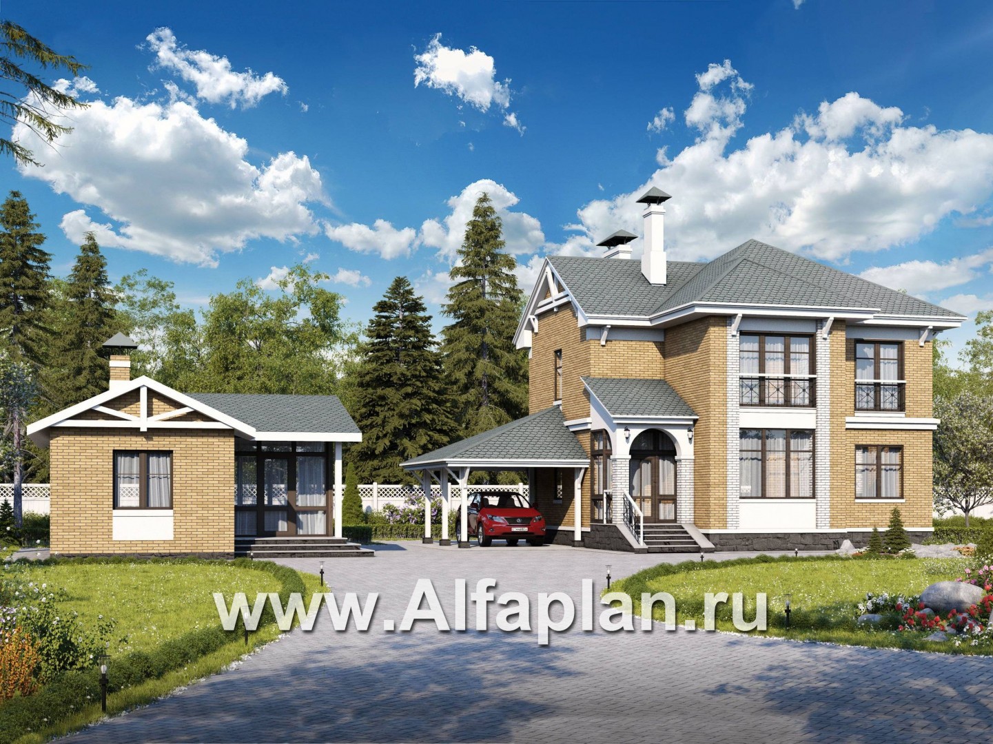 «Гармония»_ДУО - проект двухэтажного дома + проект бани с террасой - основное изображение