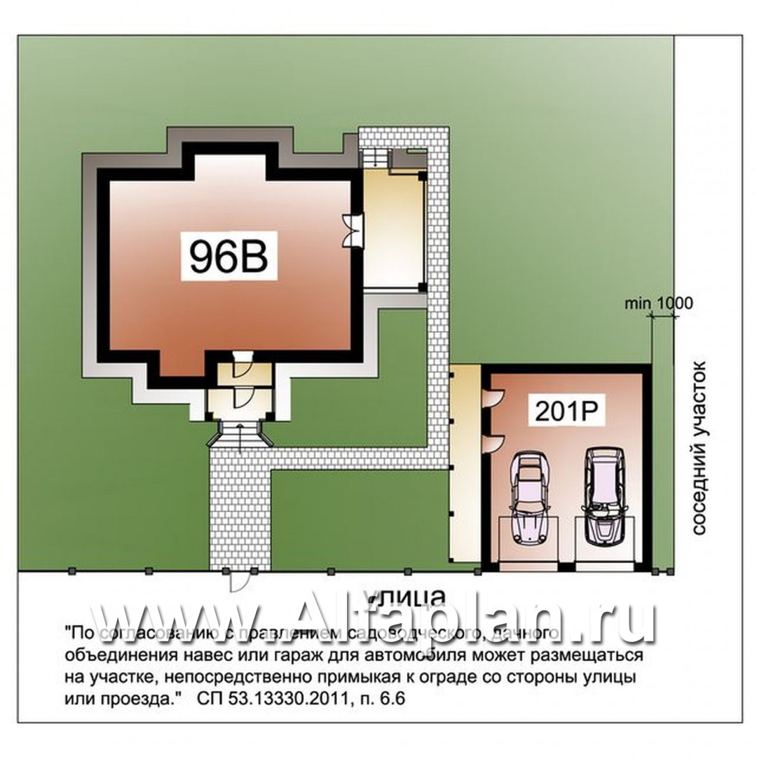 «Разумовский»_ДУО - проект двухэтажного дома + проект гаража на 2 авто - дизайн дома №1