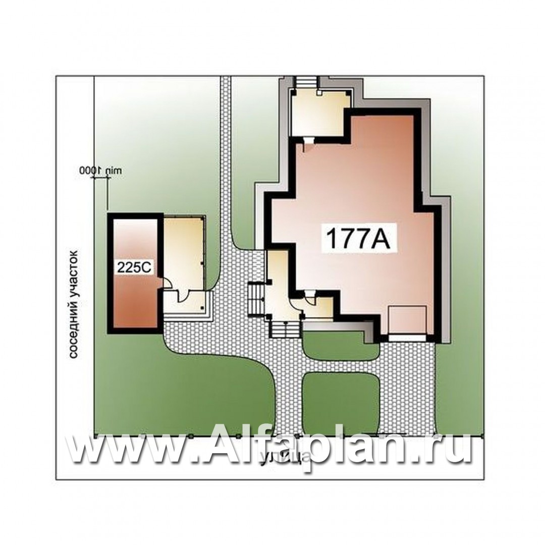 «Кленовый лист»_ДУО - проект двухэтажного коттеджа + проект бани с террасой - дизайн дома №1