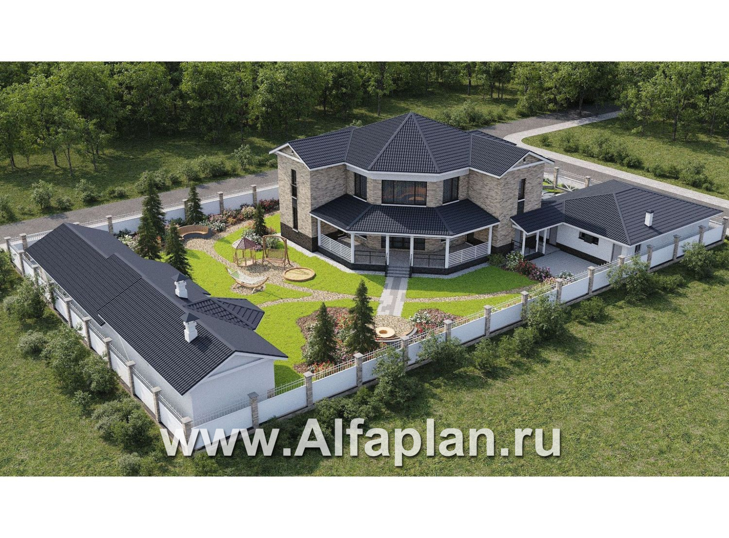 «Баттерфляй» - проект двухэтажного дома, гостиная со вторым светом, мастер спальня, с большим гаражом 219Р - дизайн дома №9