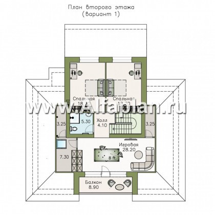Проекты домов Альфаплан - «Любвино» - проект дома в стиле русской усадьбы - превью плана проекта №2