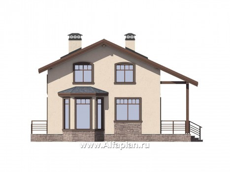 Проекты домов Альфаплан - Двухэтажный дом для большой семьи(6 спален) - превью фасада №2