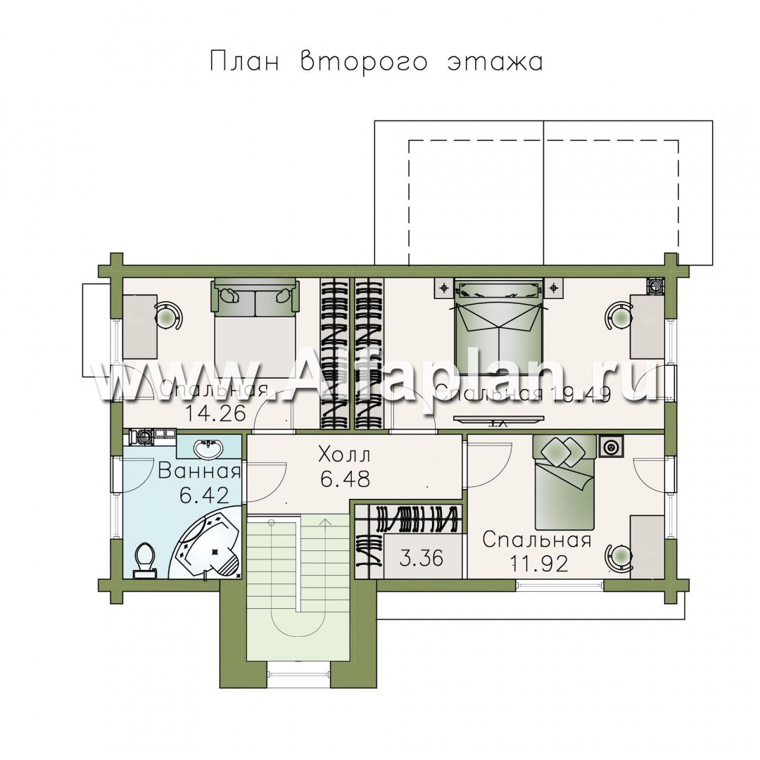 Проекты домов Альфаплан - «АльфаВУД» - изображение плана проекта №3
