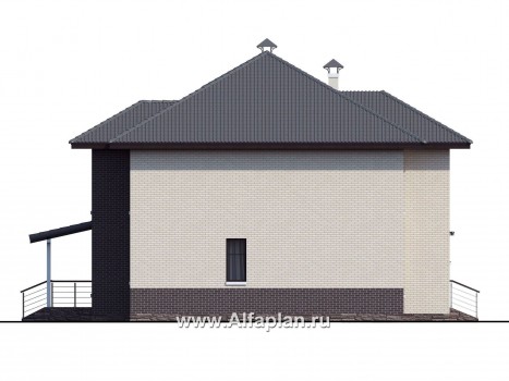 Проекты домов Альфаплан - «Киприда» — просторный коттедж в современном стиле - превью фасада №3