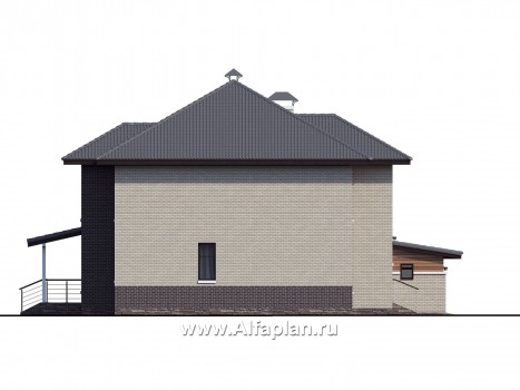 Проекты домов Альфаплан - «Киприда» — просторный коттедж с большим гаражом - превью фасада №3